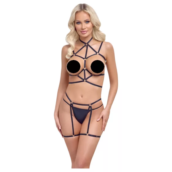 Cottelli - okrasni body pas in tanga - črna - S-L