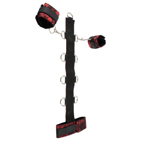 Bad Kitty - vezalne lisice za roke in vrat - rdeče-črne