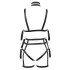 Bad Kitty - set črnega bondage nedrčka in oprsnega traku - L/XL