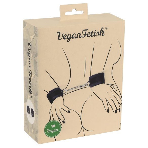 Vegan Fetish - zapestne lisice - kratka veriga - črne
