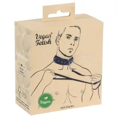   Vegan Fetish - ovratnica s kovinskimi neti in povodcem - črna