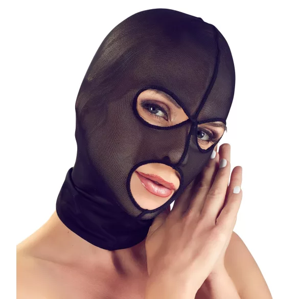 Bad Kitty - erotična mrežasta maska za usta - črna