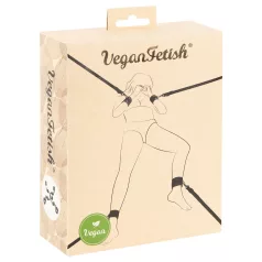 Vegan Fetish - komplet za privezovanje na posteljo - črna