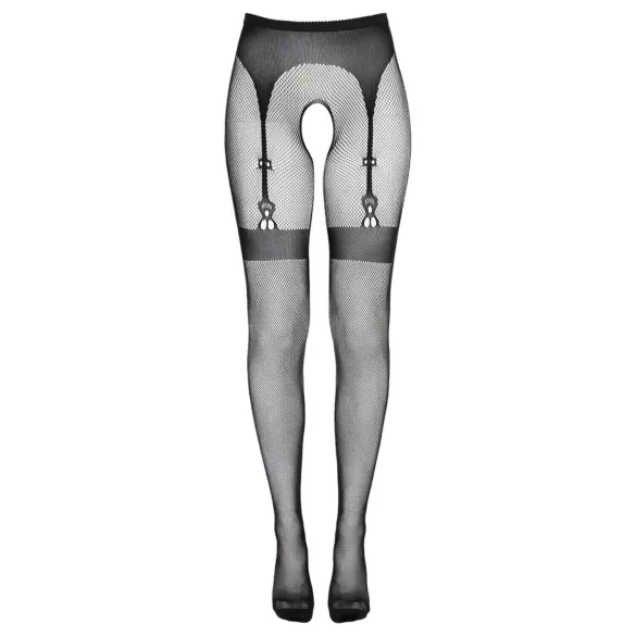 Cottelli Legwear - samostoječe odprte nogavice - črne - S-L