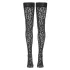 Cottelli Legwear - samostoječe nogavice - leopard vzorec - črne