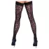 Cottelli Legwear - samostoječe nogavice - leopard vzorec - črne - 4
