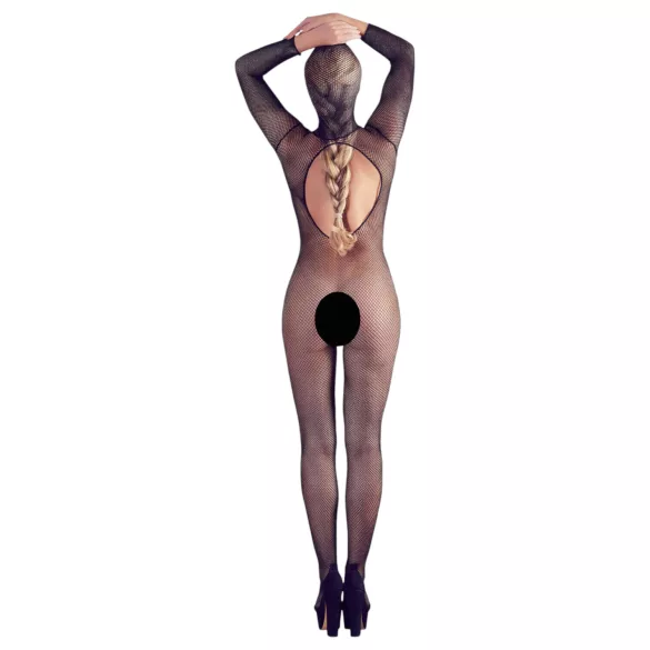 Mandy Mystery - mrežasti catsuit z masko - črna - S-L