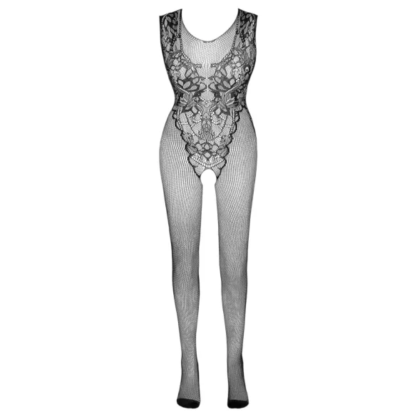 NO:XQSE - mrežasti catsuit brez rokavov - odprt - črna - S-L