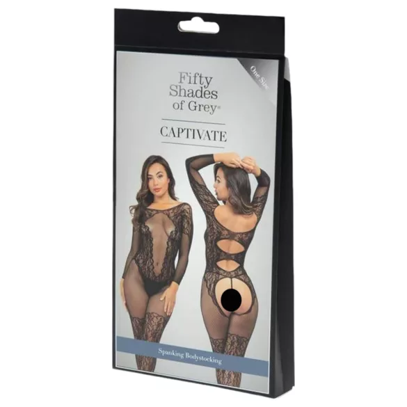 Fifty Shades of Grey - seksi čipkasti bodi - črna