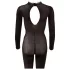 Cottelli - prozoren catsuit z odprtim mednožjem (črn) - S/M