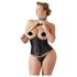 Cottelli Plus Size - črn satenasti steznik