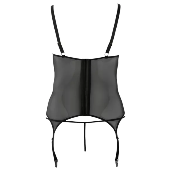 Cottelli - ženska majica s cvetličnim vzorcem - plus size - črna - XXXL