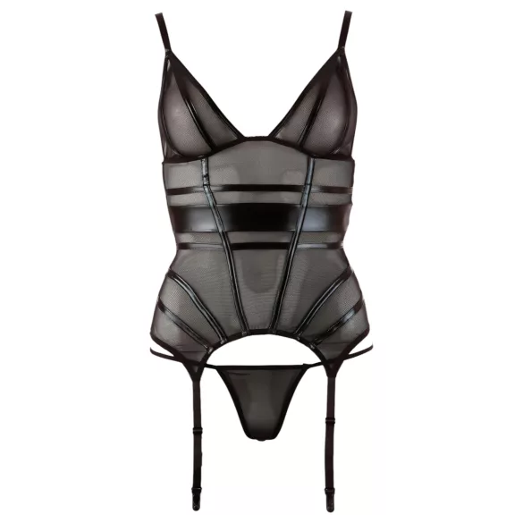 Cottelli - prosojna majica s svetlečimi črtami - črna - L