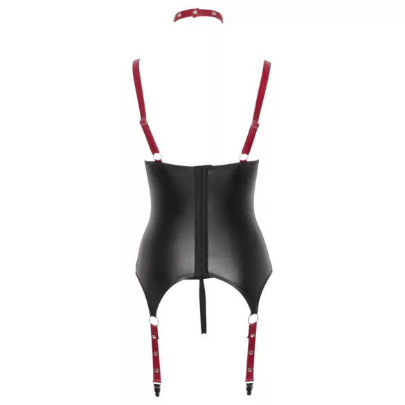 Cottelli Bondage - sijoči nedrček z ovratnico - črna - XL
