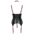 Cottelli Bondage - sijoči nedrček z ovratnico - črna - XL