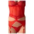 Obsessive Cupide Desir - prosojni čipkasti komplet (rdeč) - L/XL