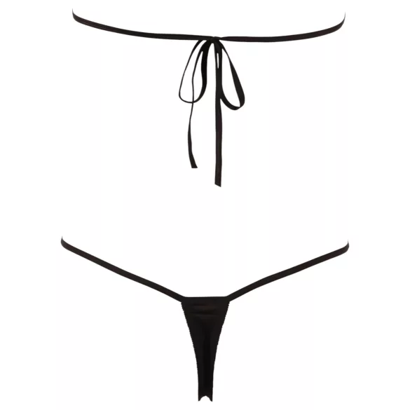 NO:XQSE - odprt seks body - okrasni kamenčki - črna (S-L)