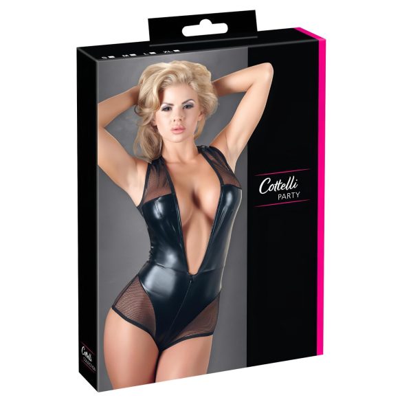 Cottelli - sijoč mrežasti body (črna) - M