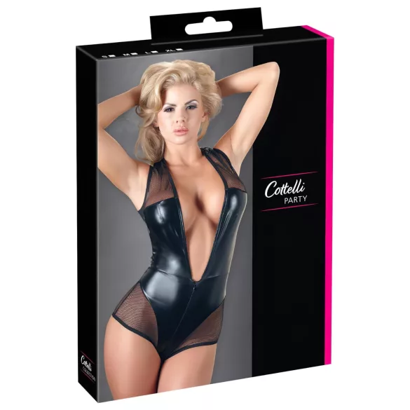 Cottelli - nečasto body - sijoč videz - črna - XL