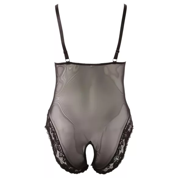 Cottelli Plus Size - čipkast body - črna - večja velikost