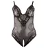 Cottelli Plus Size - čipkast body - črna - večja velikost - XXXXL