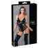 Cottelli Bondage - sijoči bodi z lisicami (črna) - XL