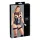 Cottelli Bondage - erotično odprto body z lisicami - sijaj črna - M