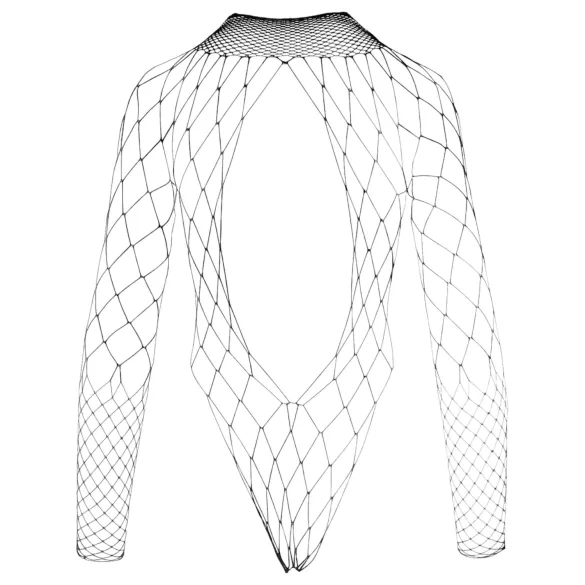 NO:XQSE - črn mrežast body z dolgimi rokavi (S-L)