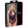 Cottelli Plus Size - body z rožastim vzorcem - črno-vijoličen - 3XL
