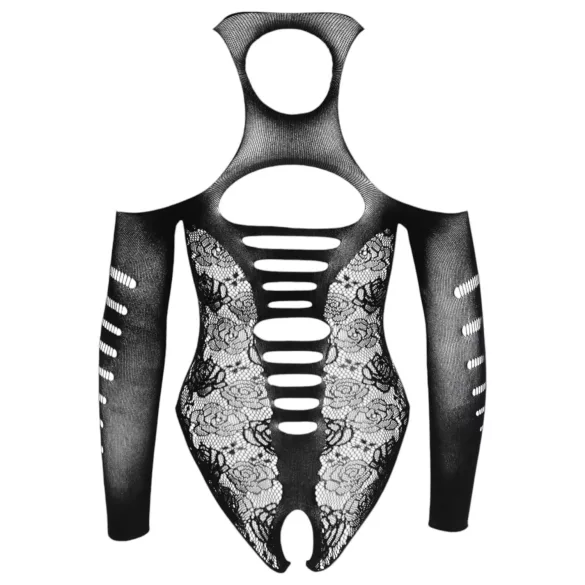 NO:XQSE - bodi z mašno - dolgi rokavi - črna - S/L