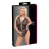 Cottelli Curves Plus Size - prozoren vzorčast bodi - črna - večja velikost - 90D/XL