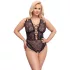 Cottelli Curves Plus Size - prozoren vzorčast bodi - črna - večja velikost - 90D/XL