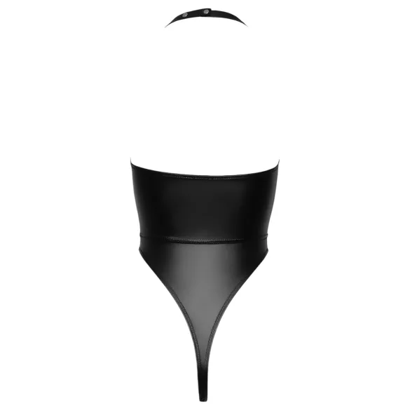 Cottelli Party - ženitni body z ovratnico - sijajni črn