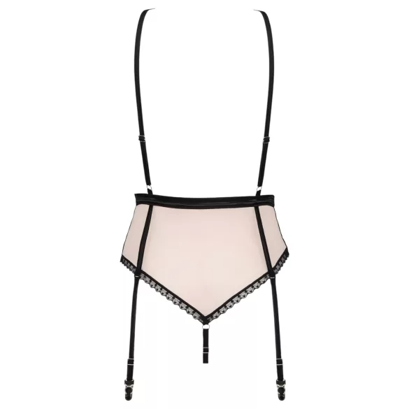 Obsessive - bodi s podvezicami - roza - L/XL