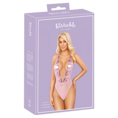 Kissable - body s cvetličnim vezenjem - roza - L/XL