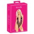 Poljubljiv - črna čipkasta body obleka z roza vezenino - L/XL