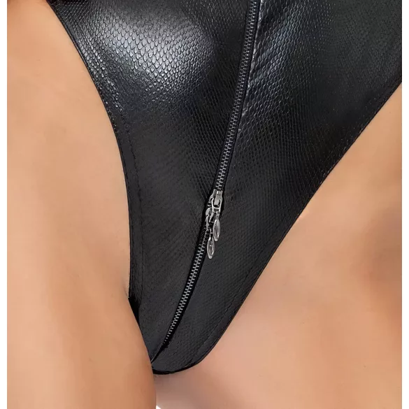 Noir - bodi z vzorcem kačje kože (črna) - XL