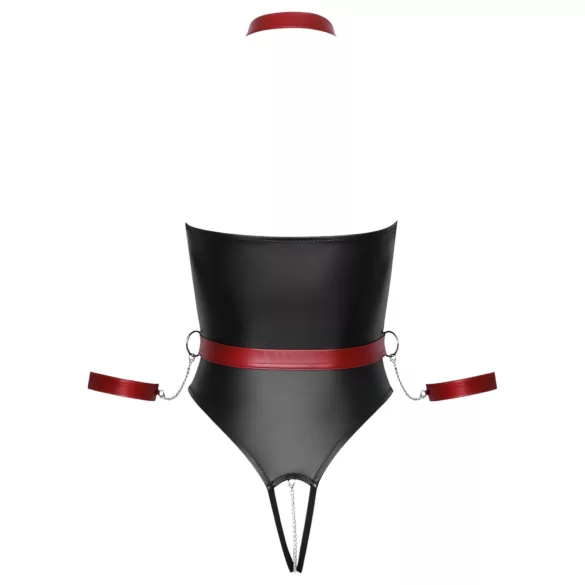 Cottelli Bondage - svetleč body in lisice za roke (črna)