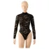 Cottelli - čipkast body z dolgimi rokavi (črn) - S - M