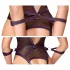 Cottelli Bondage - odprt bodi in lisice za roke (črna)