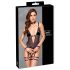 Cottelli Bondage - Odprti bodiji in zapestne vezi (črna) - XL