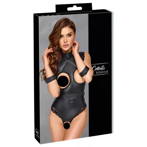 Cottelli Bondage - odprto bodi za prsi - črna - M