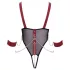 Cottelli Bondage - odprt bodi z naramnicami in verigo - črna - M