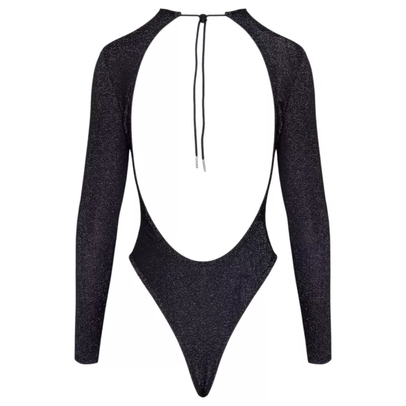 Cottelli - bleščeče telo z odprtim hrbtom (črna)