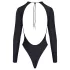 Cottelli - bleščeče telo z odprtim hrbtom (črna) - L