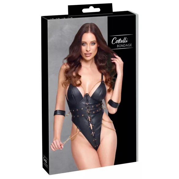 Cottelli - verižni bondage body (črn)