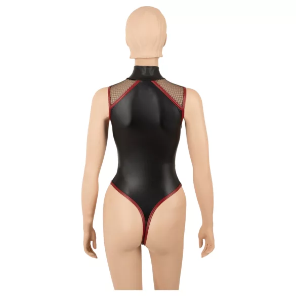 Cottelli - mrežasti body z zadrgo (črn)