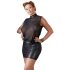 Cottelli Plus Size - bleščeča šifonska obleka (črna)