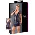 Cottelli Plus Size - Čipkasta obleka z mašnjico (črna) - 4XL