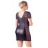 Cottelli Plus Size - Čipkasta obleka z mašnjico (črna) - 4XL